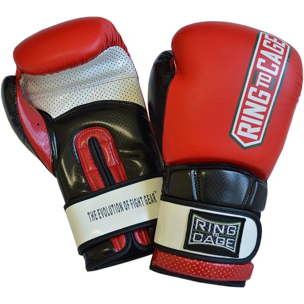 Ring to Cage Ultima MiM-Foam Training Boxing Gloves (Red/Black/White, 18oz)
