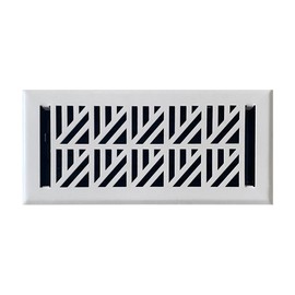 Empire Register Co, Vent Cover - 4x10 inch, Abstract Design, White Finish, Heavy Duty Floor Vent Covers, Metal Damper Attached Vent Covers for Home Floor only