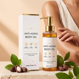 Aceite Corporal Antienvejecimiento con Jojoba, 100 ml Hidratación Profunda, Sin Residuo Grasoso, Piel Radiante y Suave, Todos los Tipos de Piel, Dispensador con Bomba