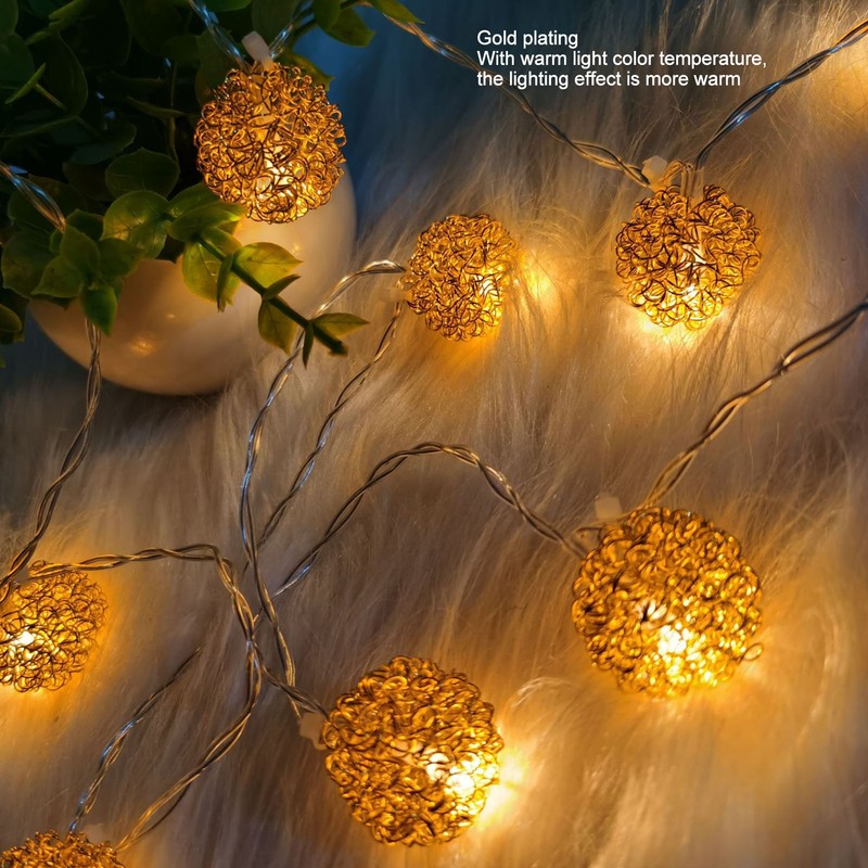 LED Light String Innovative Iron Wire Round Ball String Lights
