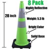 BESEA BESEA 8Pack 28" inch Traffic Cones Green Safety Cones
