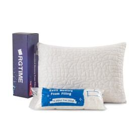 RGTIME Shredded Memory Foam Pillow, King (1-Pack), Adjustable Bed Pillow for Side Back Stomach Sleepers,Comfy Cooling Pillow for Sleeping with Washable Cover…