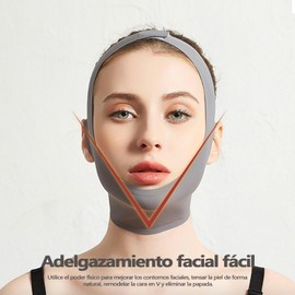 3PCS Faja papada, Correa Adelgazante Facial, Faja Mentonera Reduce Papada Correa Adelgazante facial de línea en V, Bandas Faciales de Tonificación。