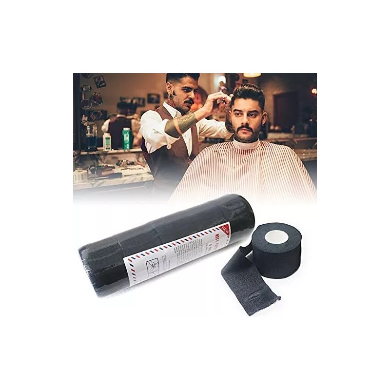 ericotry Papel Cuello Barbería Negro 2 Rollos