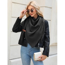 Niwicee Women's Muslin Triangular Scarf Plain Colours Scarf Keep Warm Neckerchief Elegant Comfortable Autumn Cotton Large Scarves Women's Stole 190 x 80 cm, Ferrous