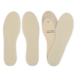 2 Pairs of Warm Lambswool Insoles, EVA Latex Sheep's Wool Shoe Insoles, Soft, Winter Insoles for Men, Women, Adults, 36-46 (36-46)
