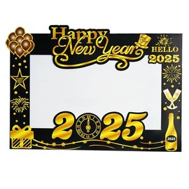 Soochat New Year Photo Booth Frame New Years Photo Booth Props 2025 Happy New Year Decorations Supplies