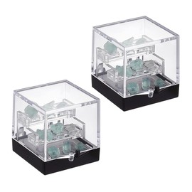 BENECREAT 2Pcs 3-Tier Clear Display Case, 35x35x35mm Square Specimen Display Case Mineral Crystal Boxes for Collectibles Action Figures Plant Mineral Stone