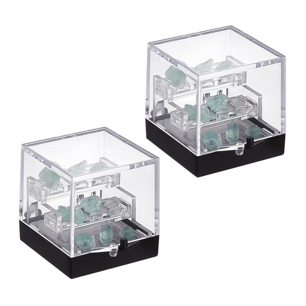 BENECREAT 2Pcs 3-Tier Clear Display Case, 35x35x35mm Square Specimen Display