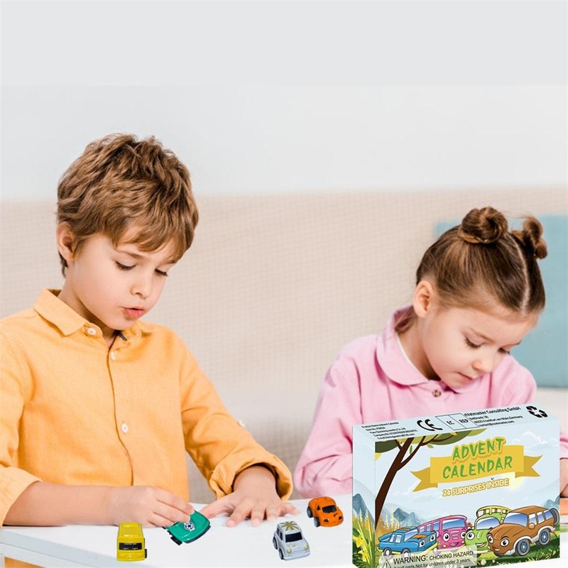 24PCS Mini Pulls Back Cars Toy Set Christmas Countdown Calendar