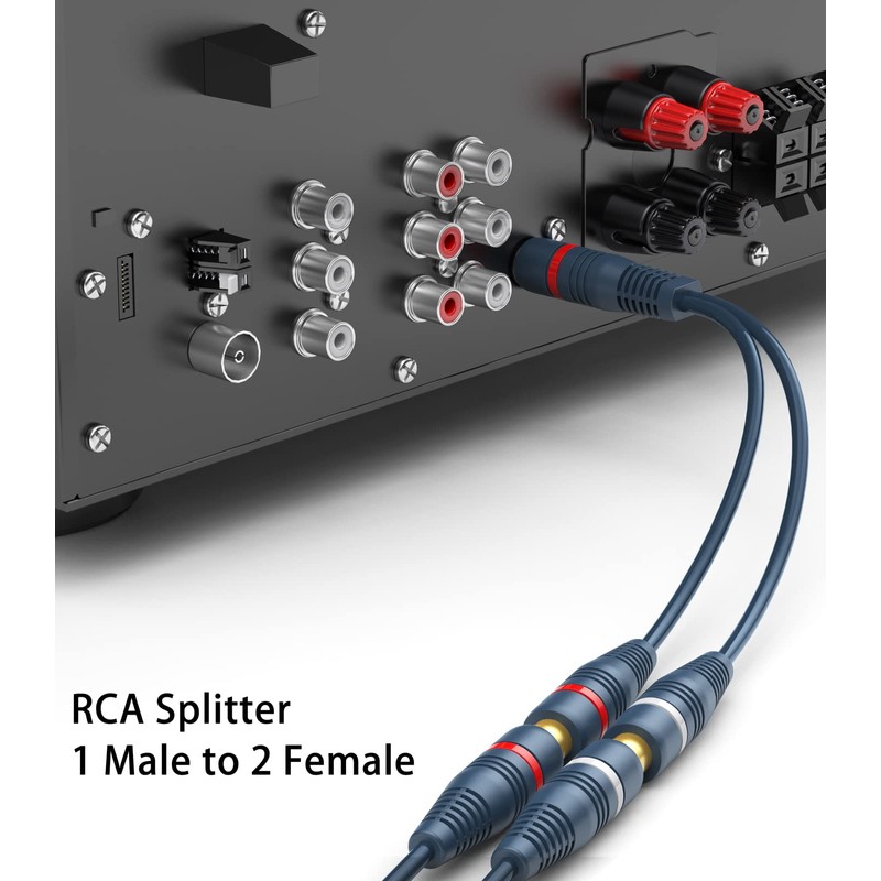 DteeDck RCA Splitter 1 Male 2 Female 2 Pack, RCA