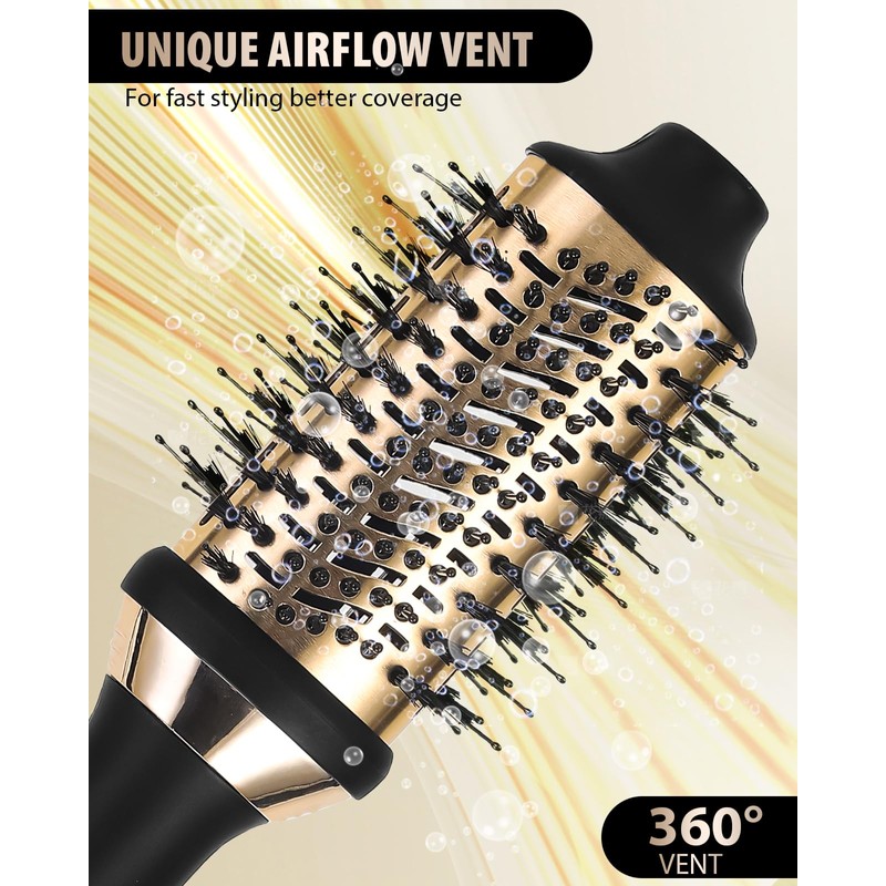 Blow Hair Dryer Brush: Detachable 4-in-1 with Ionic Technology, Brush-Blow-Dryer