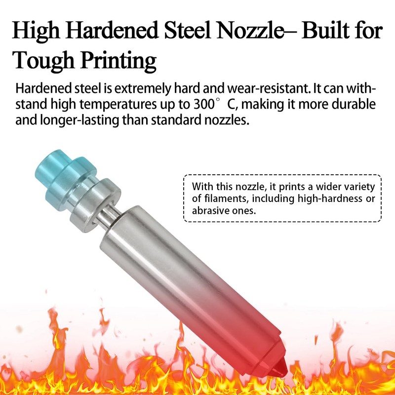 3PK 0.4mm Hardened Steel Integrated Nozzle for Anycubic Kobra X/Kobra