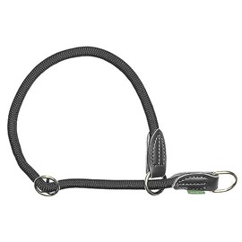Leisegrün Adjustable Retriever Collar for Dogs Made of Nylon with Pull Stop Derby Model Black Size: XL