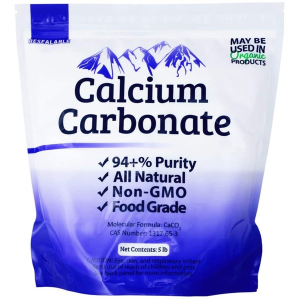 Duda Energy FGcc5f Food Grade 97+% Calcium Carbonate from Ground Limestone, 5 lb.
