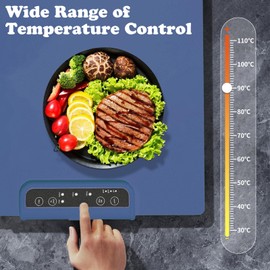 Food Warming Mats for Countertop, Silicone Warming Mat for Food, Full Surface Heating Warming Tray with 3 Temperatures, Auto Shut-Off, Foldable Food Warming mat for Gatherings Daily Use