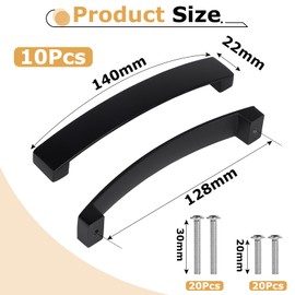 DBREAKS Pack of 10 Furniture Handles, 128 mm Hole Spacing Bar Handle, Drawer Handles with Screws, Kitchen Handles, Cabinet Handles, Bow Handles, Dresser Handle, Door Handles for Kitchen Cabinets