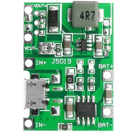 Ruiwaer 3.7V 4.2V to 9V 5V 2A Charge Discharge Integrated Step Up Module Adjustable 18650 Lithium Battery Charging Discharge Integrated Module