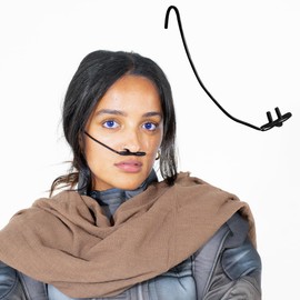 Desert Warrior Breathing Tube Costume Accessory - Black Fitted Nose Inhaler Cosplay Apparatus with Wire Installed to Form to Face - One Size Fits All