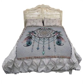 Pure Country Weavers Dreamcatcher Blanket by Brigid Ashwood - Gift Tapestry Throw Woven from Cotton - Made in The USA (72x54)
