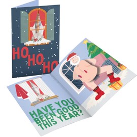 Unhinged Musical Shaking Cheeky Santa Funny Pop Up 3D Christmas Card for Him & Her Festive Xmas Card Funny Card Silly Humourous Joke Card Unique Surprise