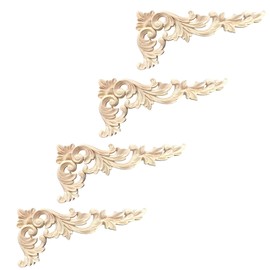 Eabdice Set of 4 wooden ornaments for furniture, vintage, wooden ornament, ornament carving wood, used on hotels, conference rooms and indoor furniture