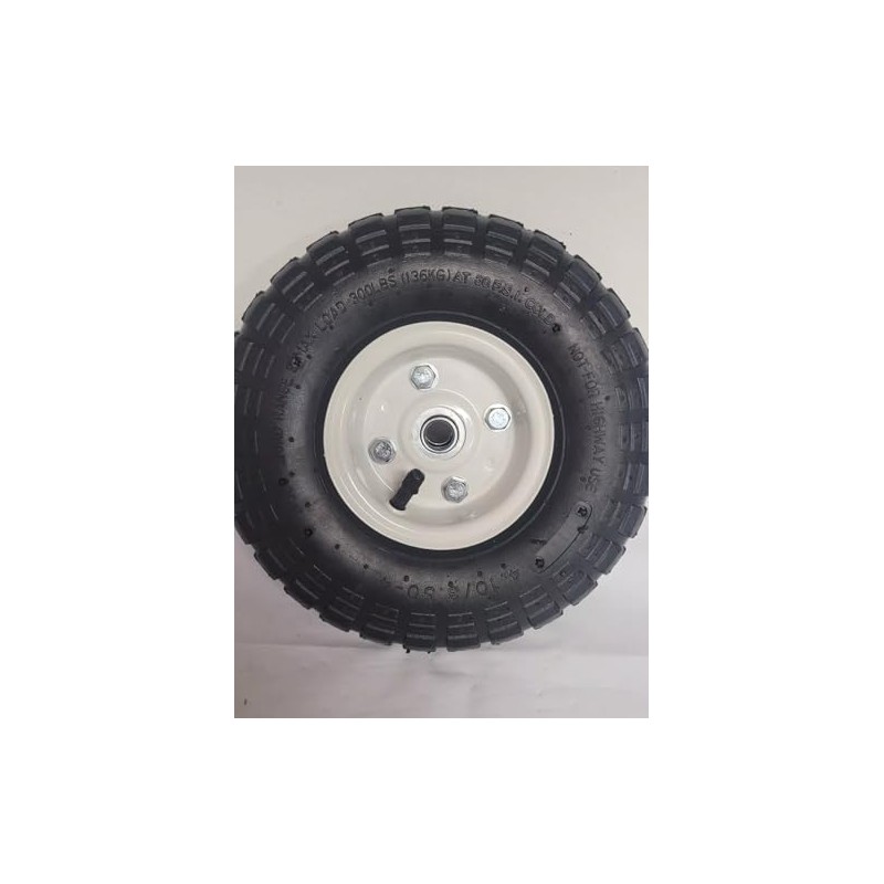 300 lbs 10 in. Pneumatic Tire Wheel with White Hub
