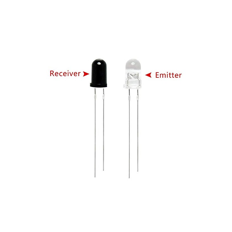 HiLetgo 5mm 940nm LEDs Infrared Emitter and IR Receiver Diode