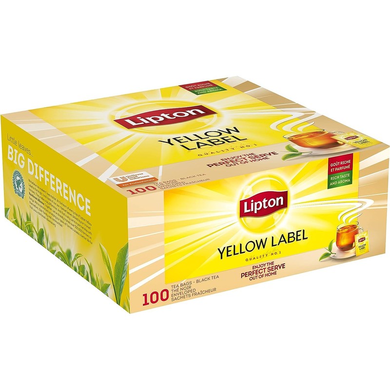 Yellow Label Tea Box of 100 Tea Bags by UnileverLipton