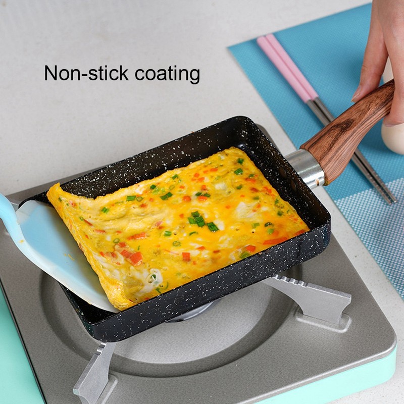 Tamagoyaki Rectangular NonStick Saucepan Black Practical Frying Pan Kitchen Supplies