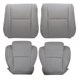 Priprilod Gray Leather Driver and Passenger Side Bottom and Top Lean Back Replacement Seat Cover Compatible with Toyota Tundra 2007 2008 2009 2010 2011 2012 2013
