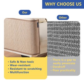 Mearrcgo Cat Scratching Mat [Pack of 2] - 50 x 30 cm Made of Bamboo Woven Cat Scratching Mat, Wear-Resistant, Crumb Free, with Magic Stickers and Spiral Nail to Protect Wall, Sofa, Floor, Window