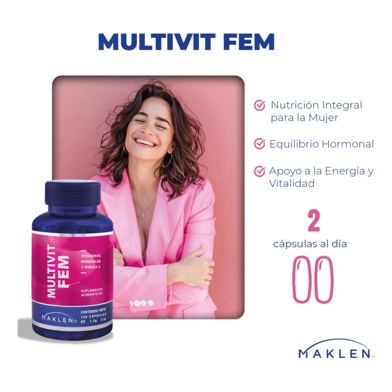 🔥 Fem multivitamínico + omega 3 | 120 softgels |