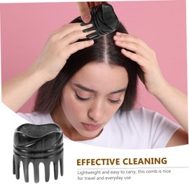 Baluue Horn Comb Wide Tooth Shampoo Brush for Hair Washing Natural Scalp Scrubber for Deep Cleansing Exfoliation Portable Detangling Comb for All Hair Types