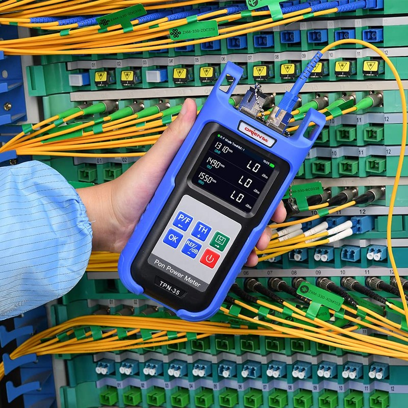 SC/APC PON Optical Power Meter, 1310/1490/1550nm Fiber Optic Power Tester,