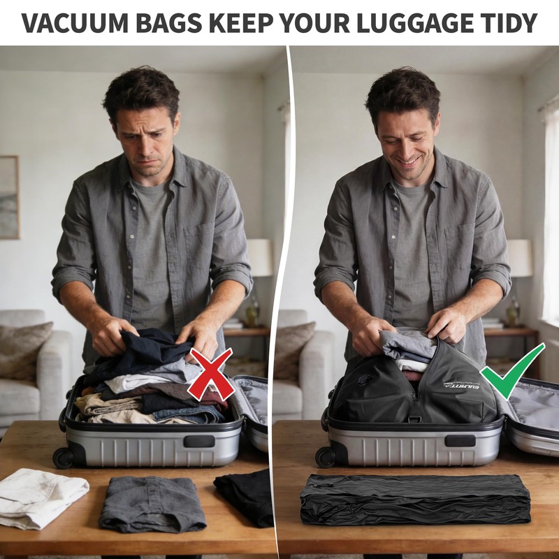 EULANT 2 pack Vacuum Storage Bags with Pump for Travel,