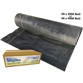 Sandbaggy Landscape Fabric Kit - 40 Yr Ground Cover Fabric + 6" Landscape Staples - - 3ft x 50 ft + 100 Staples
