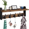 JUMRHFAN Coat Rack Shelf Wall Mounted, Wooden Coat Rack for