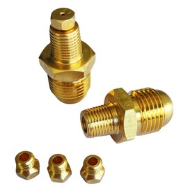 MCAMPAS Propane Gas Jet #57 Brass Orifice Replacement for Bayou Classic 5235 Orifice Connector, Brass Tube Fitting 3/8" Flare x 1/8" Mnpt Fits Bayou BG10 and BG12 Burners - 2 PCS