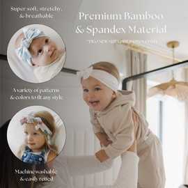 Ada Joy Baby Bows: Premium Quality & Stylish Designs, Soft & Stretchy Bamboo Headbands for Baby Girls, Infants, & Toddlers (Polka Dot, 6-24 Months)