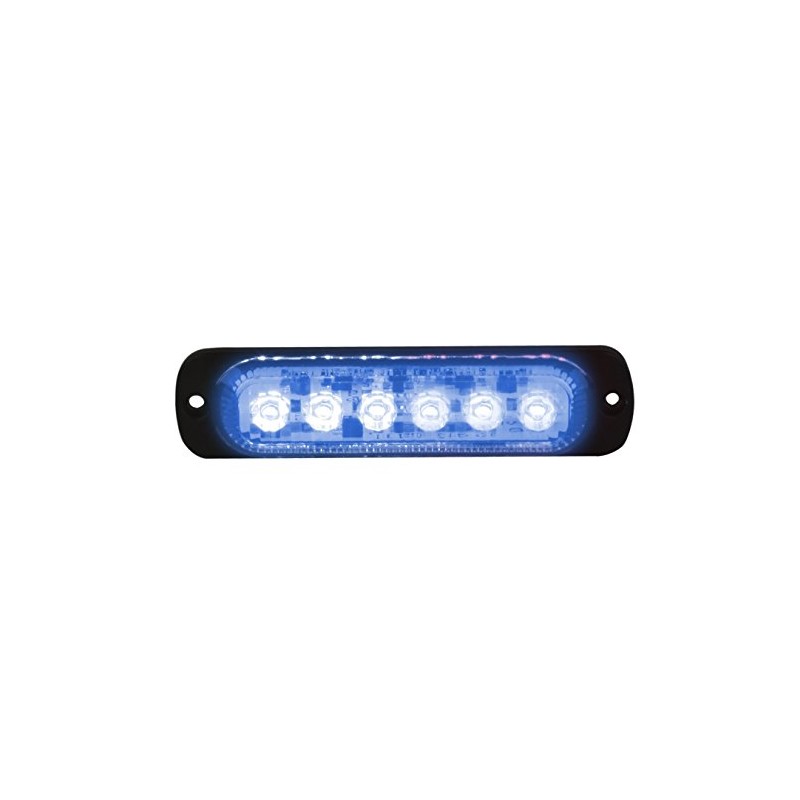 6-Watt Blue Ultra Slim LED Strobe with 19 Flash Patterns