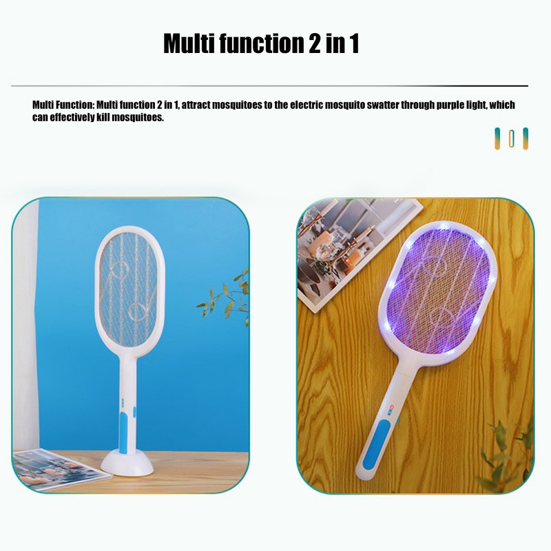 Electric Mosquito Racket Multi Function 2 in 1 USB Charging