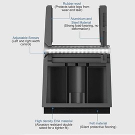 Xummi Furniture Raisers, 5 cm, Pack of 4 Adjustable Bed Raisers with Screw Clamp, Supports 5000 lb, Heavy Duty Chair Raisers, Furniture Raisers for Bed, Table, Chair, Sofa (Brown, 5 cm)
