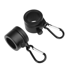 Aluminum Alloy Flag Pole Rings 2Packs, 360 Degree Rotating Flagpole, Flag Mounting Rings Spinning Flag Pole Kit with Carabiner for 0.75-1.02Inch Diameter Flagpole (Black)