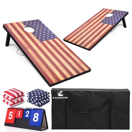 4x2 Ft Cornhole Boards Set, Premium Regulation Size Cornhole Boards with 8 All-Weather Bean Bags, Carrying Case and Scoreboard