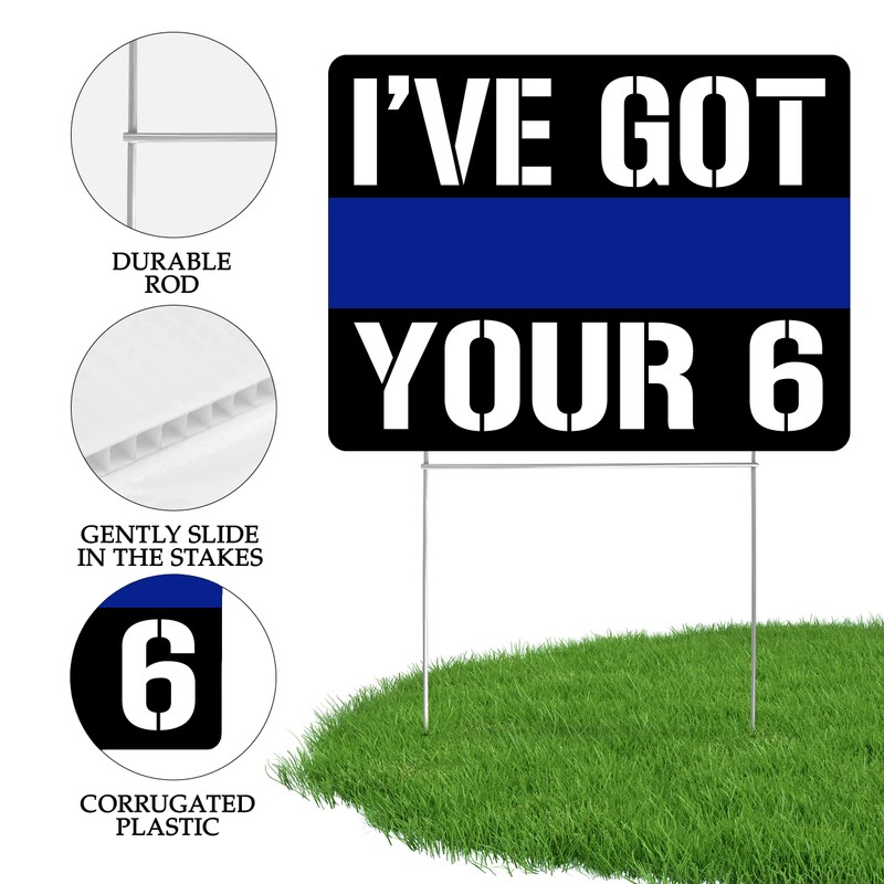 I've Got Your 6 Thin Blue Line Police Officer Yard