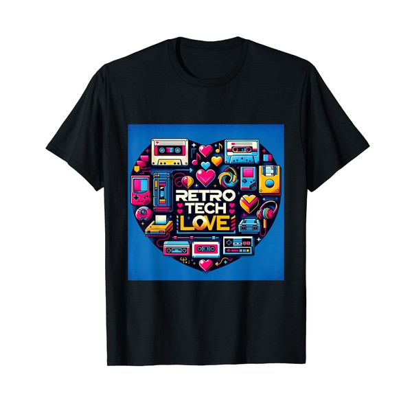 Retro Tech Love - Vintage Gadget Affection Design T-Shirt
