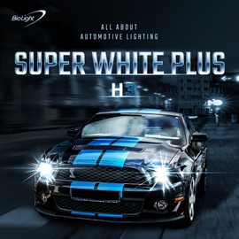 BIOLIGHT KM H3 Halogen Headlight Bulbs, 5000K 55W Bright White Fog/Driving Light Bulb (2 PACK)