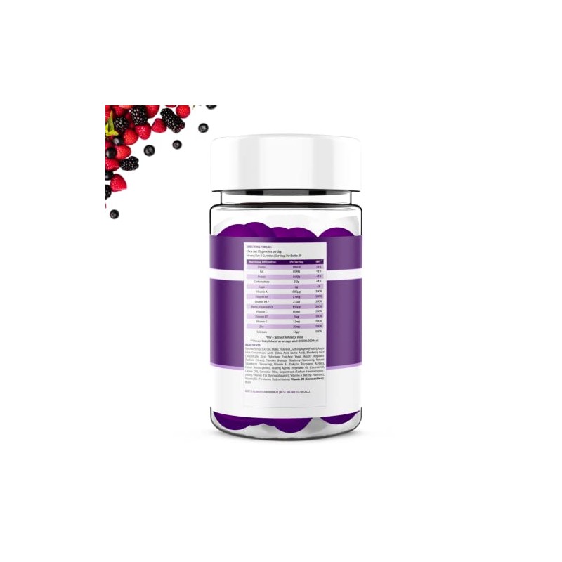 Hair Skin & Nails Gummies – Biotin Gummies with Zinc