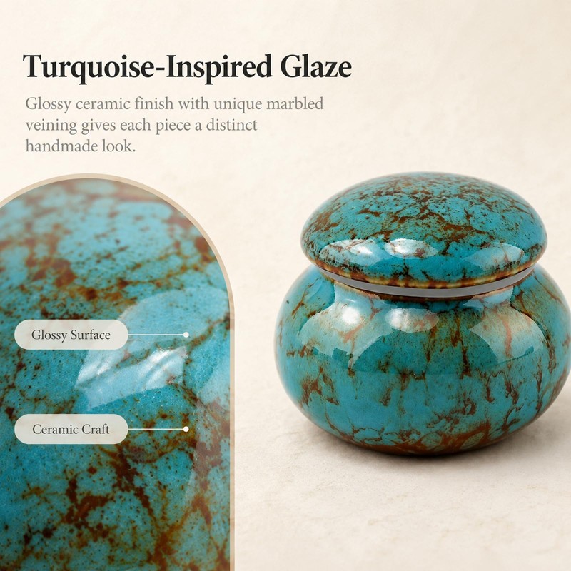 Small Ceramic Keepsake Urn, 1.6'' No Leak Mini Urns with